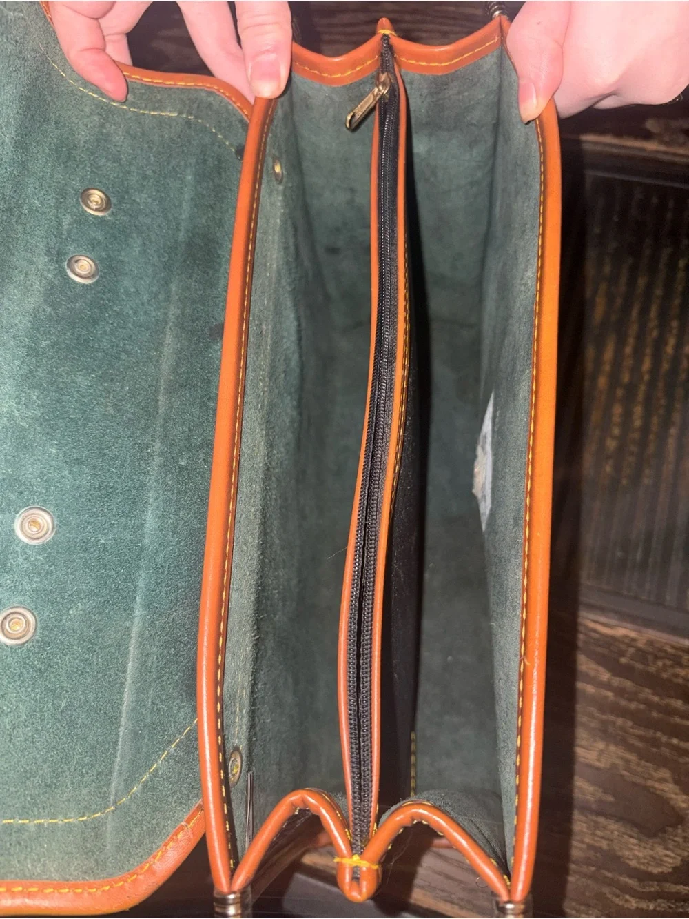 Dooney & Bourke Dark Brown and Tan Leather Briefcase Satchel